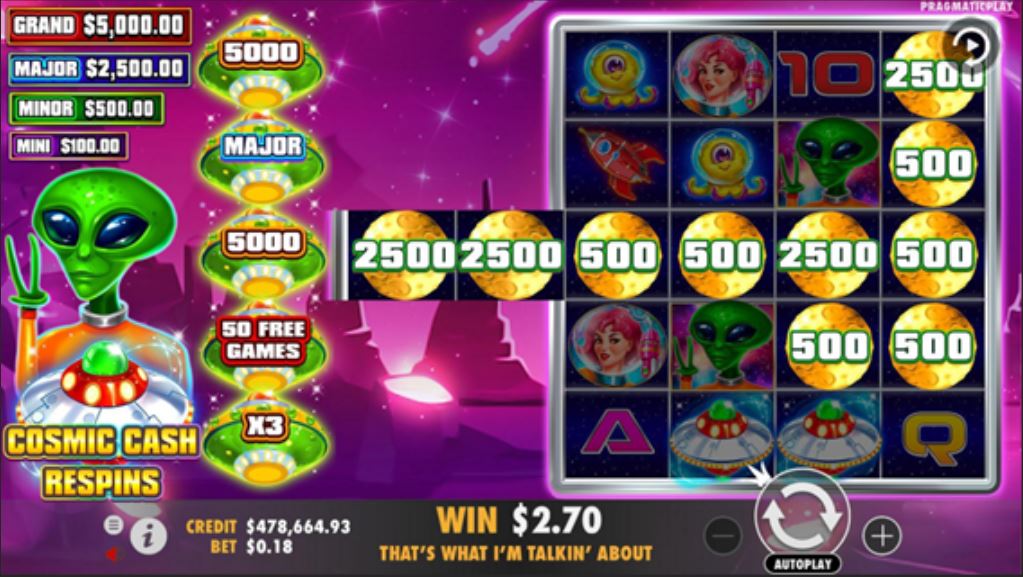 Ronda de Respins en Cosmic Cash